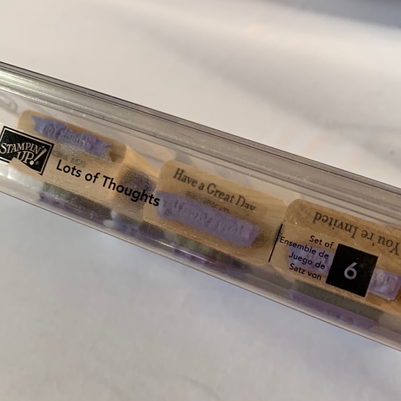 Stampin' Up LOTS OF THOUGHTS Mounted Wood Stamp Set RETIRED - Picture 3 of 3